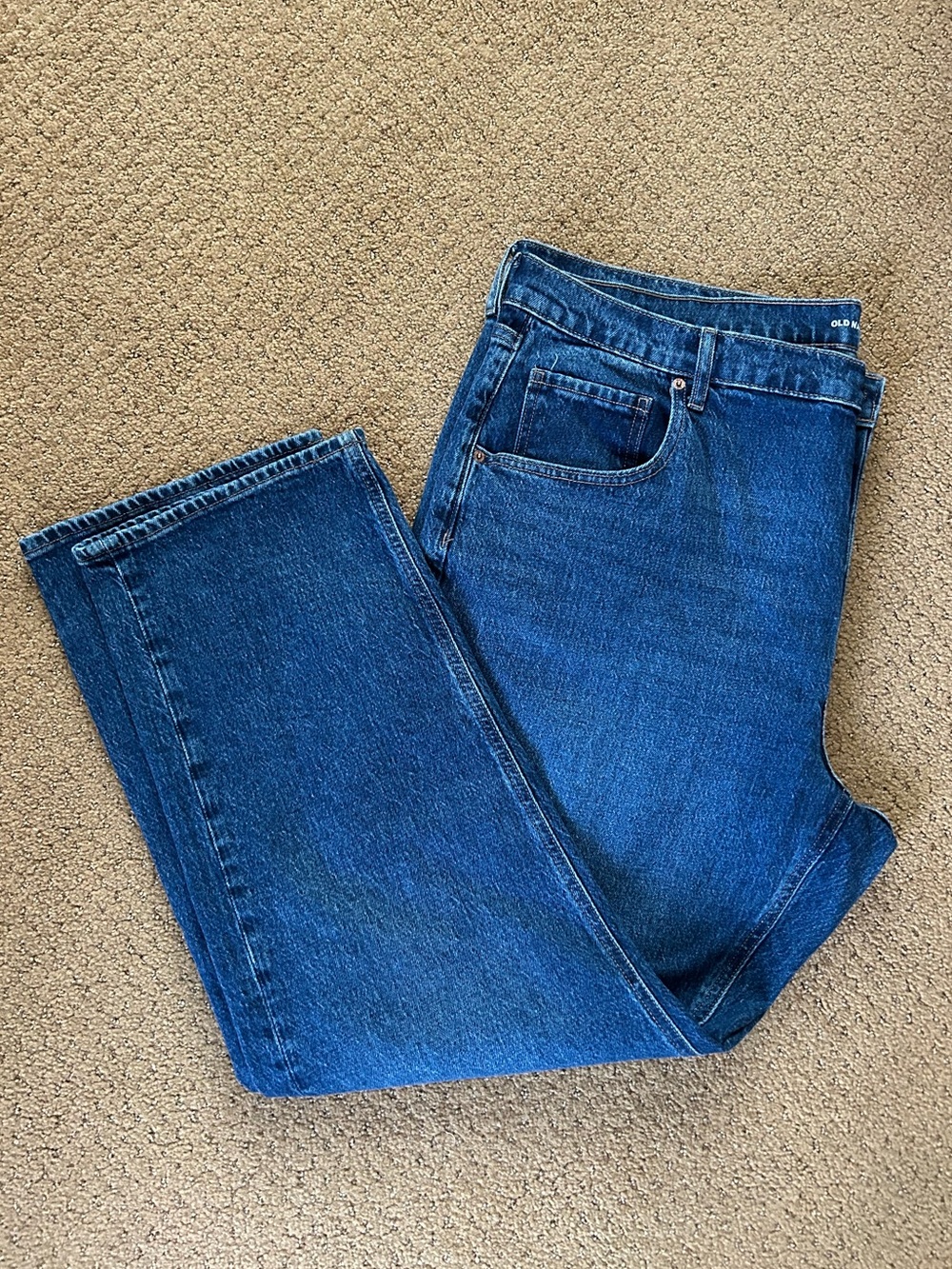 New Old Navy slouchy straight leg blue jeans